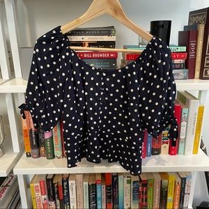 Polka Dot J Crew Blouse